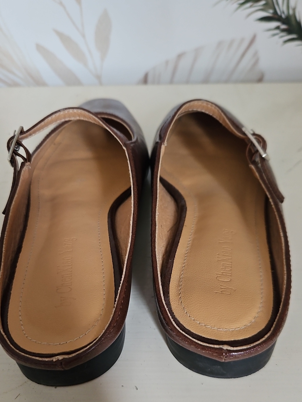 Saddle Brown Leather Mary Jane Flats, Heel, Buckle, Slip On, EU 36 - Picture 6 of 11